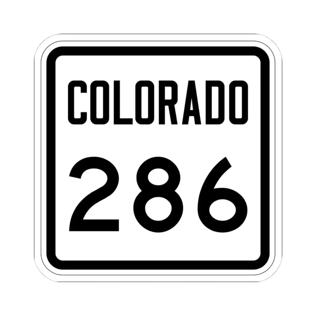 Colorado 286 1946 (Colorado) (Road Sign) STICKER Vinyl Kiss-Cut Decal 4 Inch White - The Sticker Space