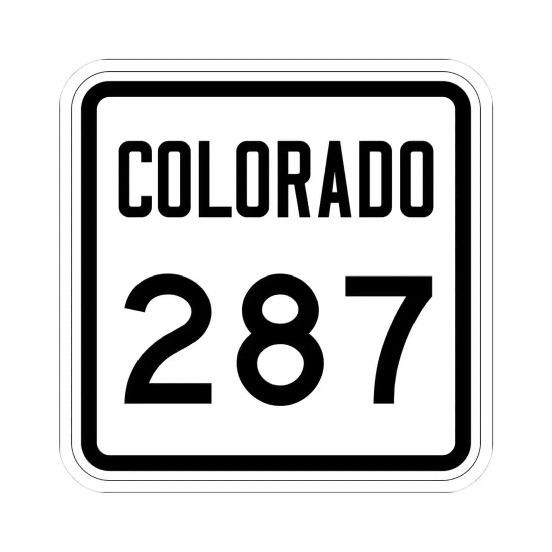 Colorado 287 1946 (Colorado) (Road Sign) STICKER Vinyl Kiss-Cut Decal 3 Inch White - The Sticker Space