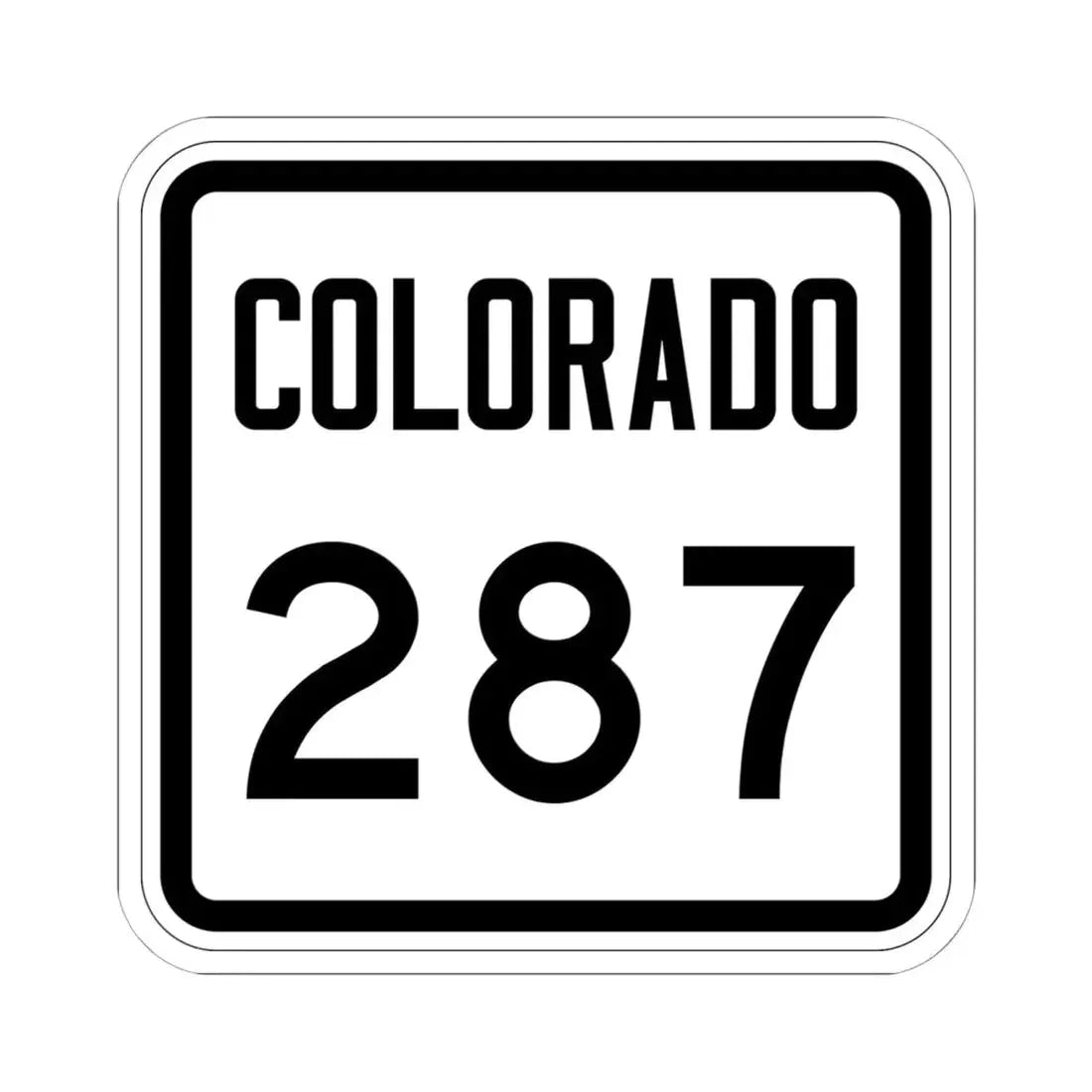 Colorado 287 1946 (Colorado) (Road Sign) STICKER Vinyl Kiss-Cut Decal 6 Inch White - The Sticker Space