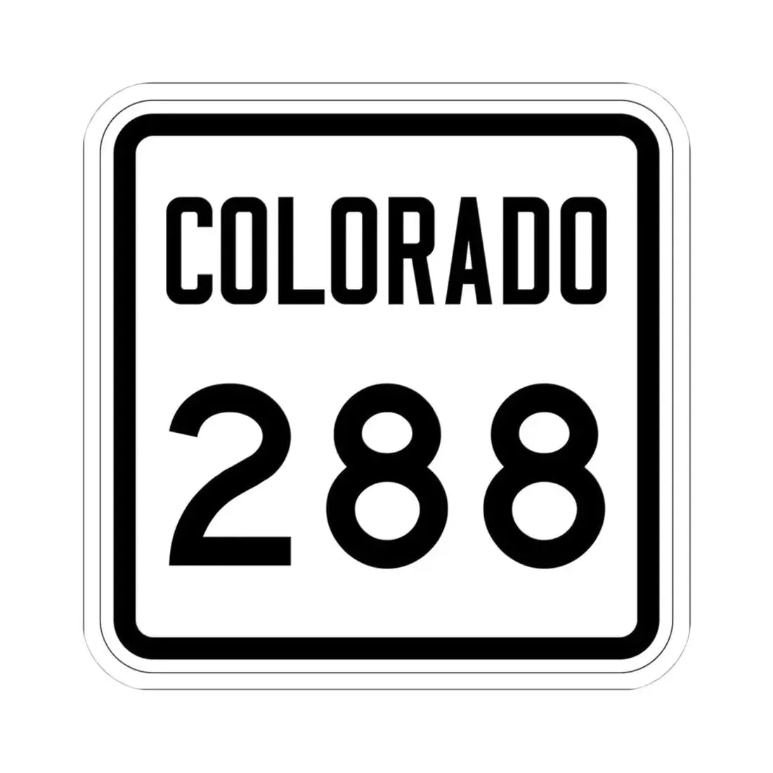 Colorado 288 1946 (Colorado) (Road Sign) STICKER Vinyl Kiss-Cut Decal 4 Inch White - The Sticker Space