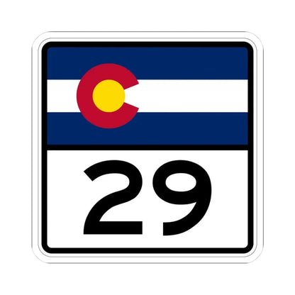 Colorado 29 (Colorado) (Road Sign) STICKER Vinyl Kiss-Cut Decal 3 Inch White - The Sticker Space