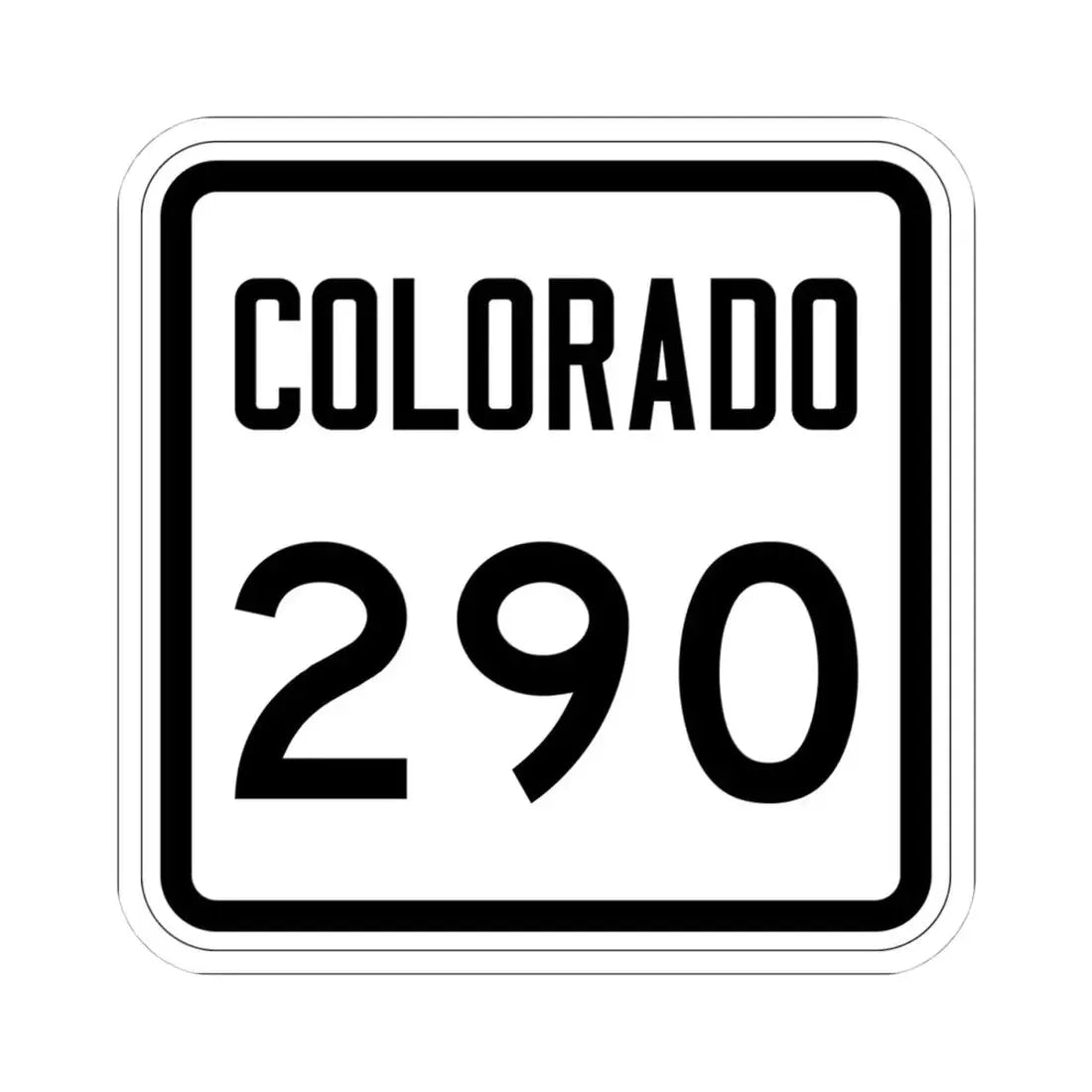 Colorado 290 1946 (Colorado) (Road Sign) STICKER Vinyl Kiss-Cut Decal 4 Inch White - The Sticker Space