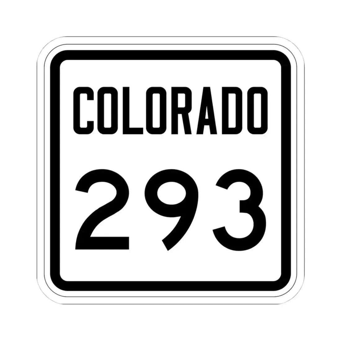 Colorado 293 1946 (Colorado) (Road Sign) STICKER Vinyl Kiss-Cut Decal 4 Inch White - The Sticker Space