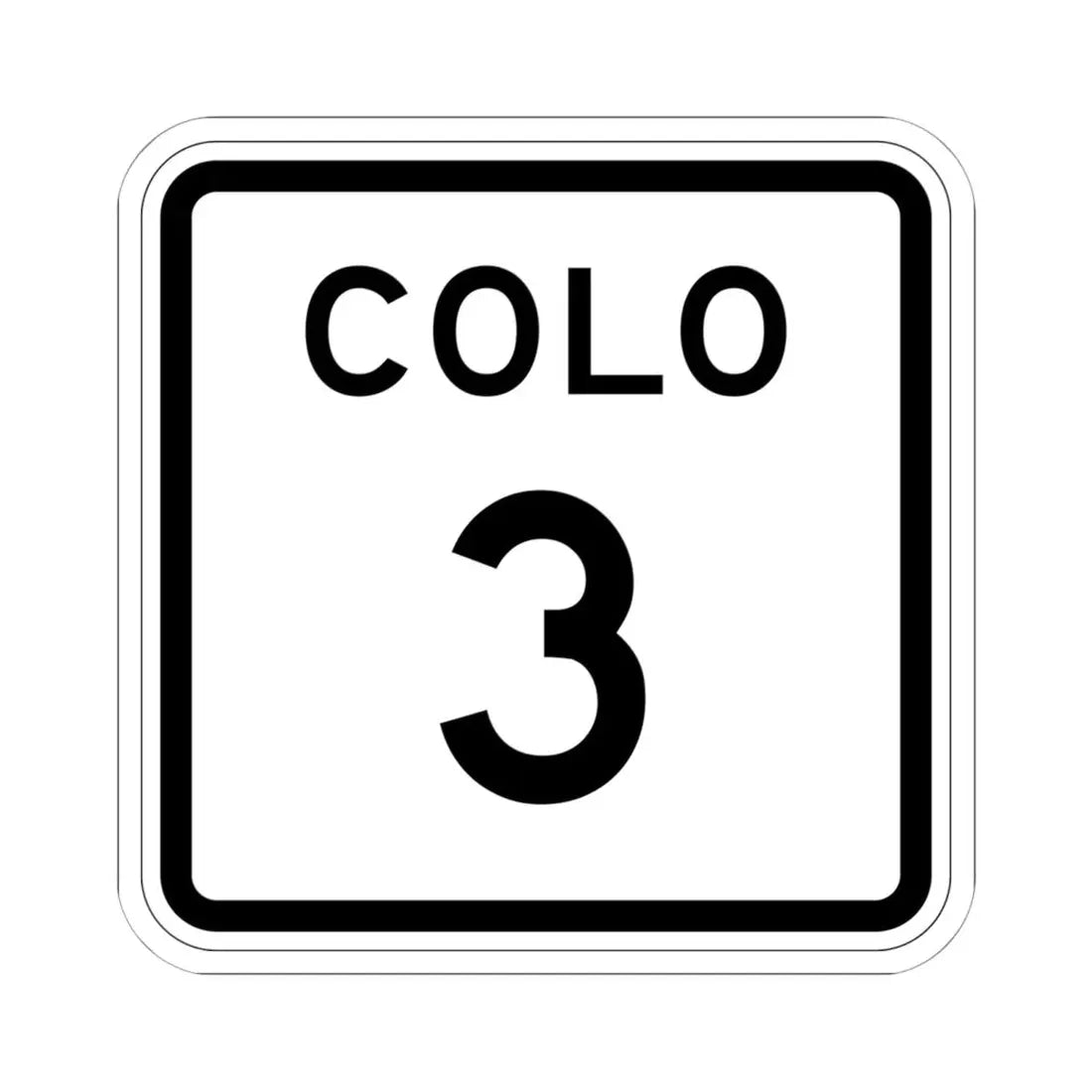 Colorado 3 1952 (Colorado) (Road Sign) STICKER Vinyl Kiss-Cut Decal 6 Inch White - The Sticker Space