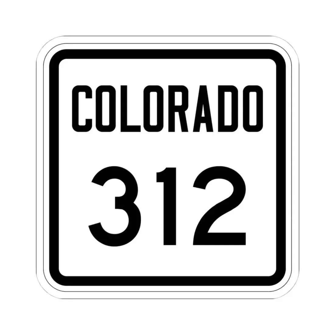Colorado 312 1946 (Colorado) (Road Sign) STICKER Vinyl Kiss-Cut Decal 4 Inch White - The Sticker Space