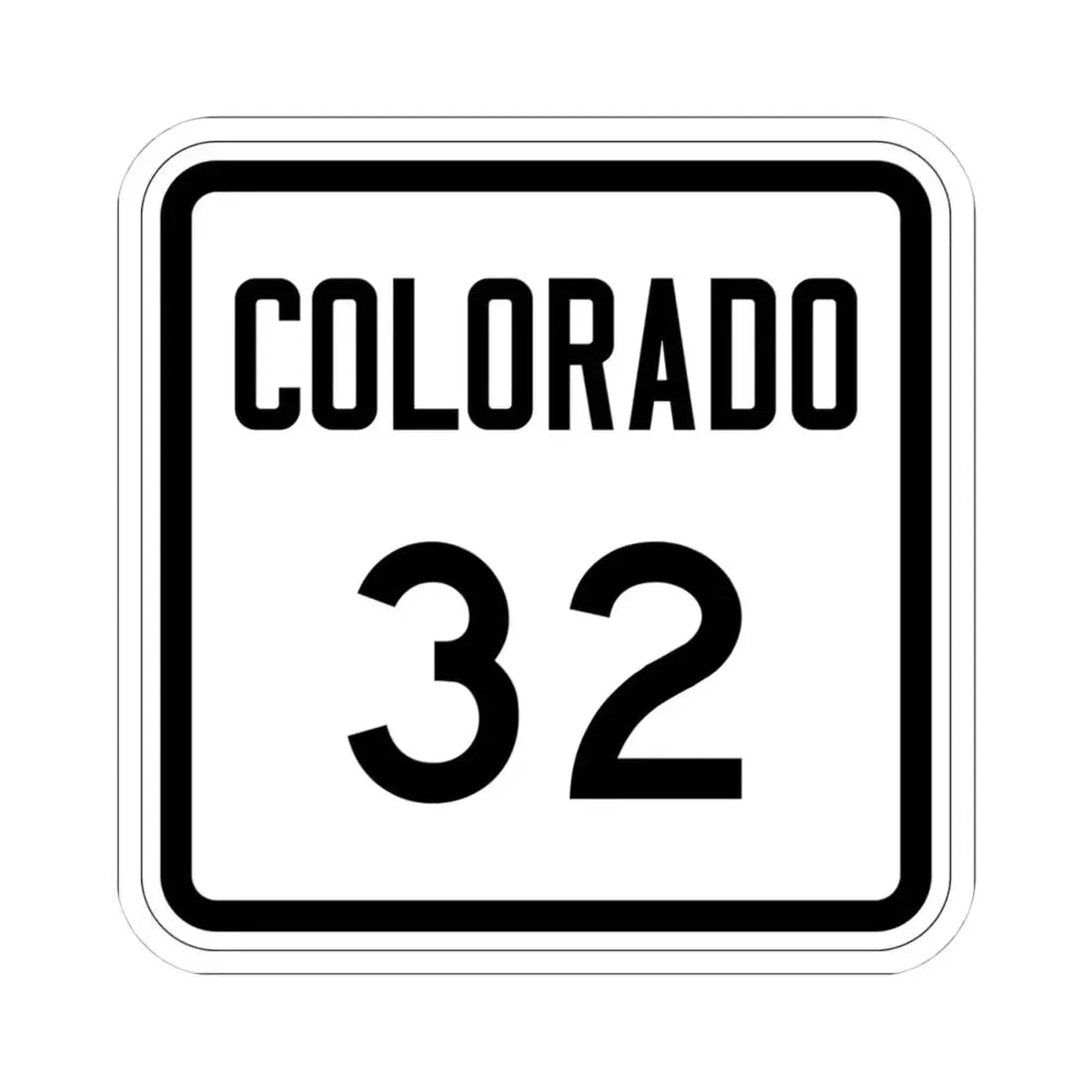 Colorado 32 1946 (Colorado) (Road Sign) STICKER Vinyl Kiss-Cut Decal 4 Inch White - The Sticker Space