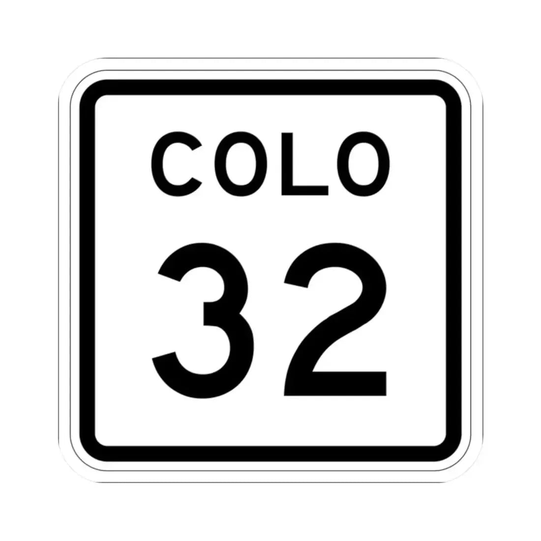Colorado 32 1952 (Colorado) (Road Sign) STICKER Vinyl Kiss-Cut Decal 2 Inch White - The Sticker Space