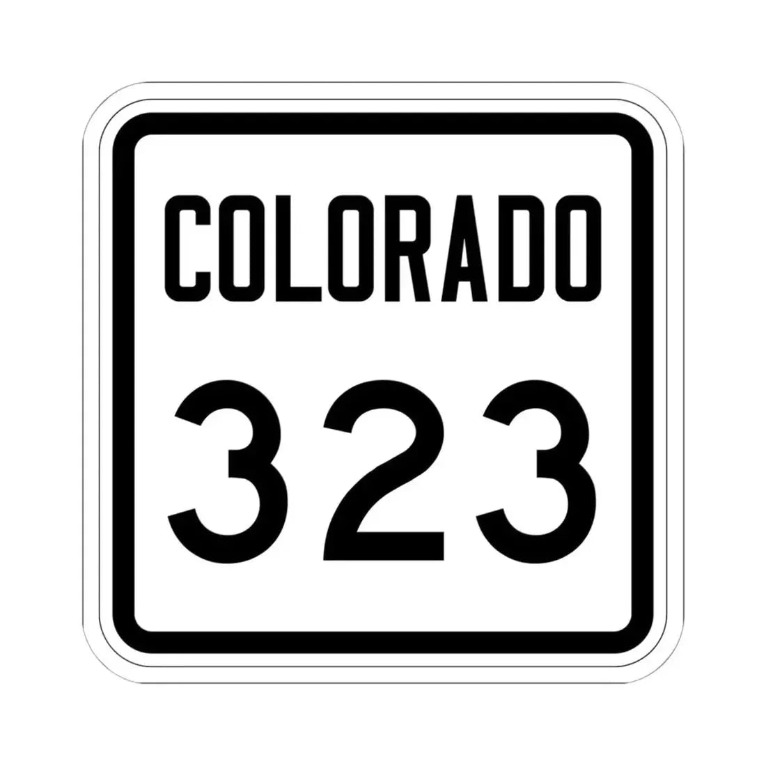 Colorado 323 1946 (Colorado) (Road Sign) STICKER Vinyl Kiss-Cut Decal 6 Inch White - The Sticker Space