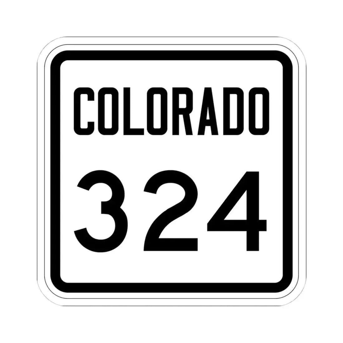Colorado 324 1946 (Colorado) (Road Sign) STICKER Vinyl Kiss-Cut Decal 4 Inch White - The Sticker Space
