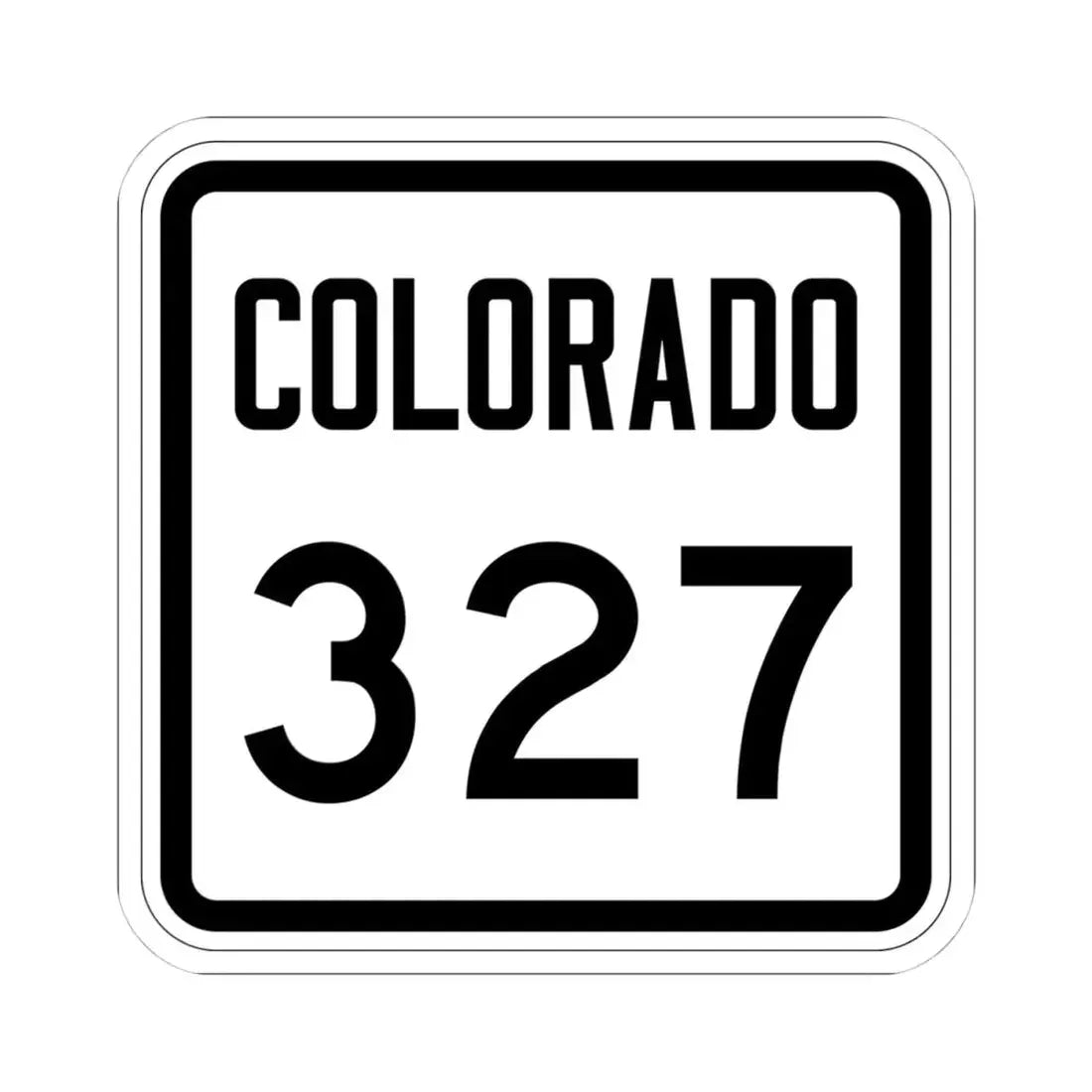 Colorado 327 1946 (Colorado) (Road Sign) STICKER Vinyl Kiss-Cut Decal 4 Inch White - The Sticker Space