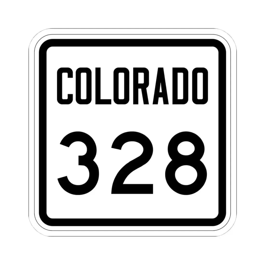 Colorado 328 1946 (Colorado) (Road Sign) STICKER Vinyl Kiss-Cut Decal 4 Inch White - The Sticker Space