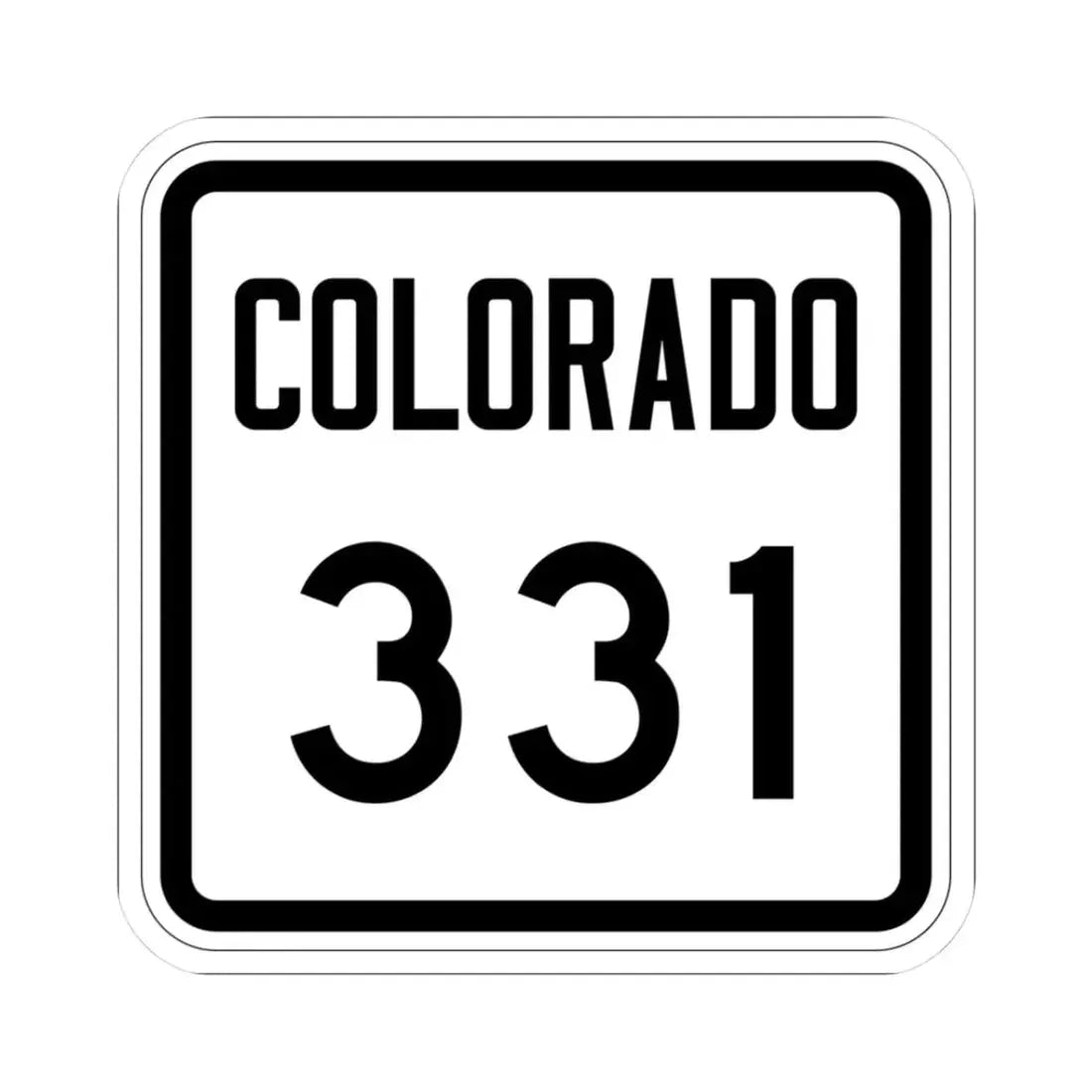 Colorado 331 1946 (Colorado) (Road Sign) STICKER Vinyl Kiss-Cut Decal 3 Inch White - The Sticker Space