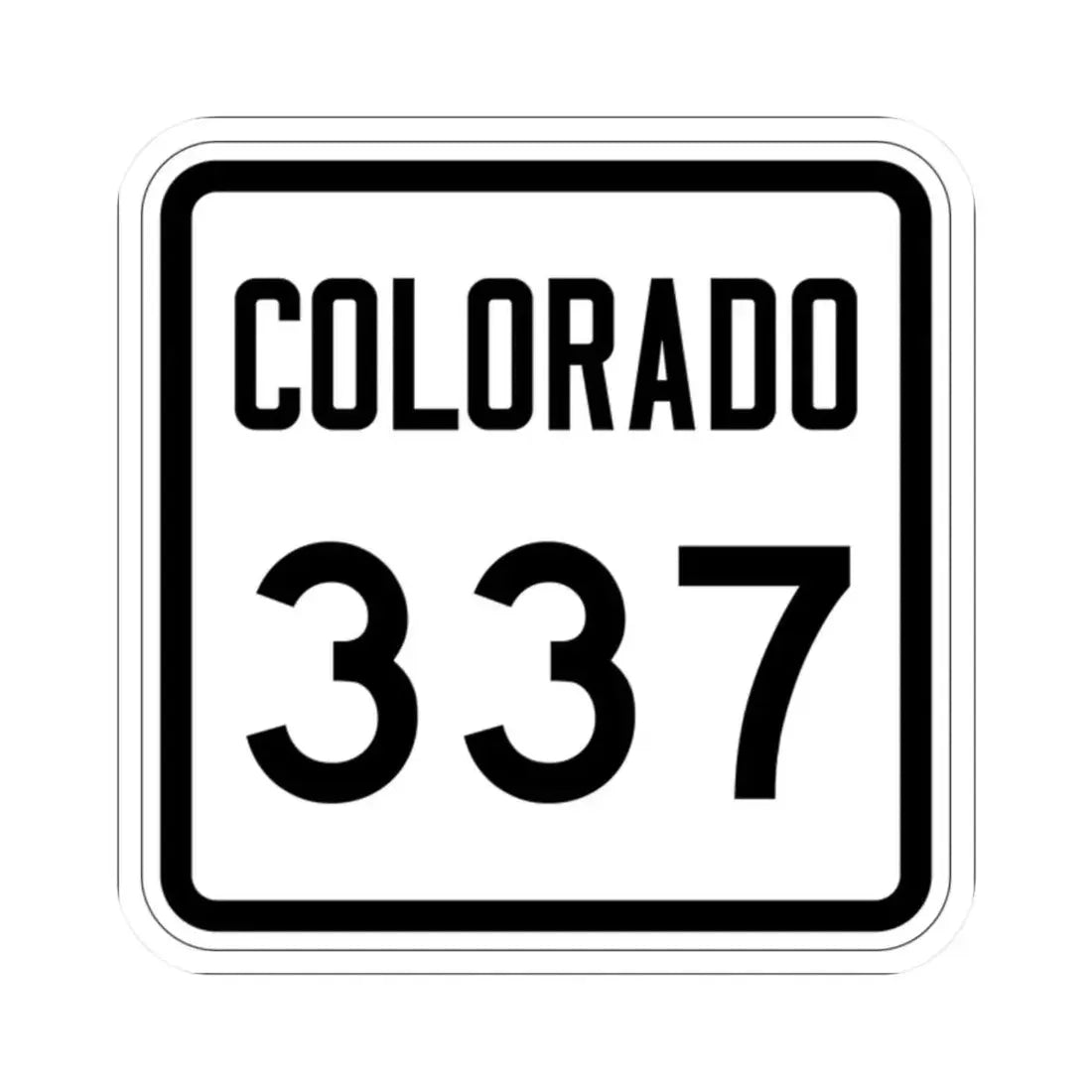Colorado 337 1946 (Colorado) (Road Sign) STICKER Vinyl Kiss-Cut Decal 2 Inch White - The Sticker Space