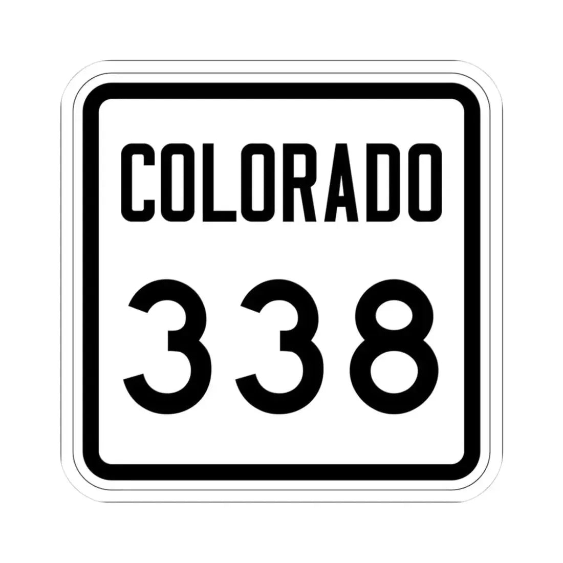 Colorado 338 1946 (Colorado) (Road Sign) STICKER Vinyl Kiss-Cut Decal 3 Inch White - The Sticker Space