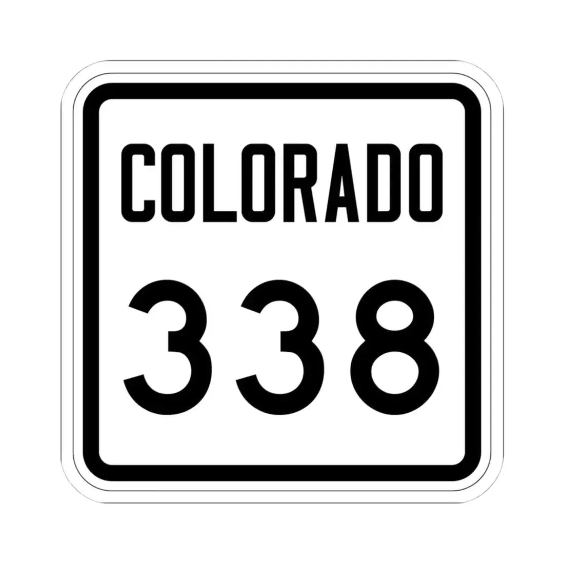 Colorado 338 1946 (Colorado) (Road Sign) STICKER Vinyl Kiss-Cut Decal 4 Inch White - The Sticker Space