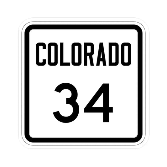 Colorado 34 1946 (Colorado) (Road Sign) STICKER Vinyl Kiss-Cut Decal 2 Inch White - The Sticker Space