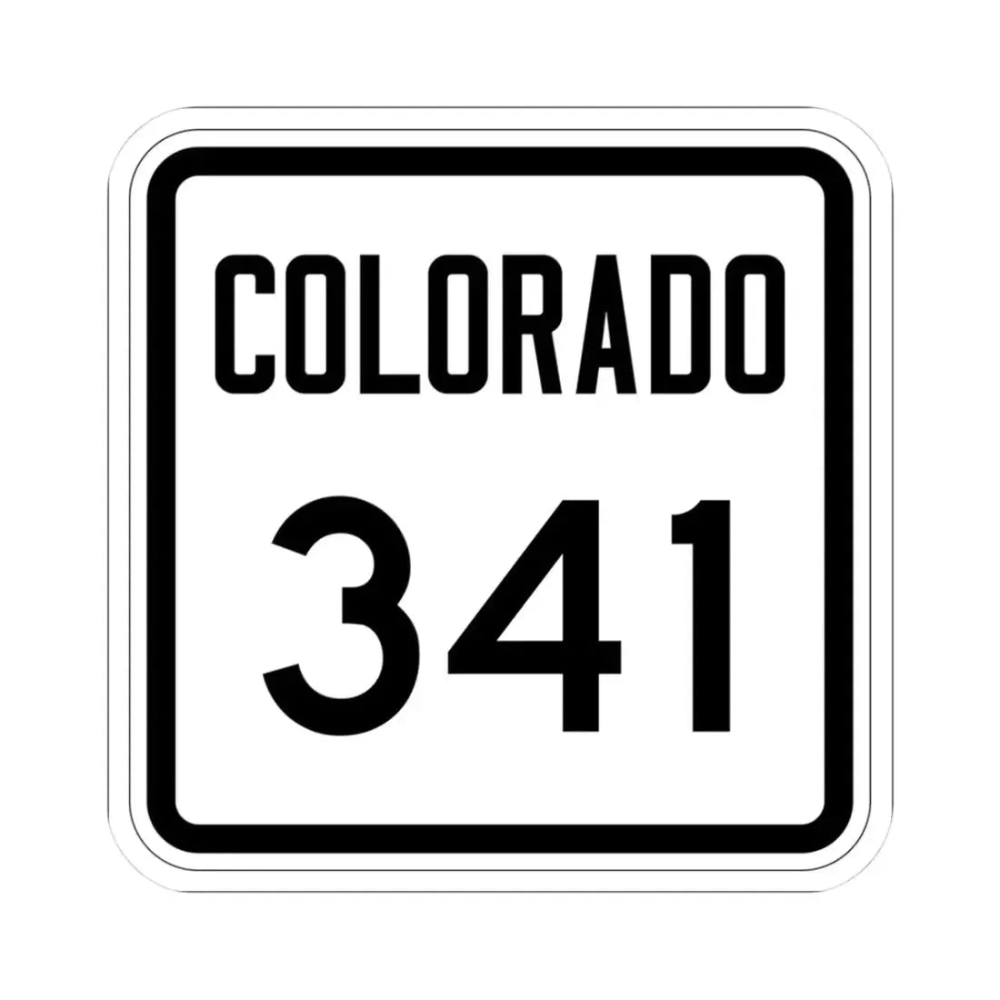 Colorado 341 1946 (Colorado) (Road Sign) STICKER Vinyl Kiss-Cut Decal 3 Inch White - The Sticker Space