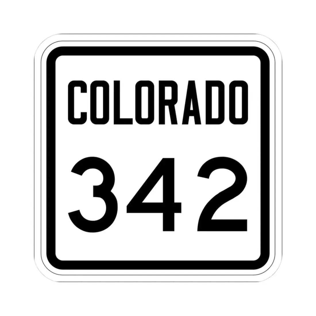 Colorado 342 1946 (Colorado) (Road Sign) STICKER Vinyl Kiss-Cut Decal 3 Inch White - The Sticker Space