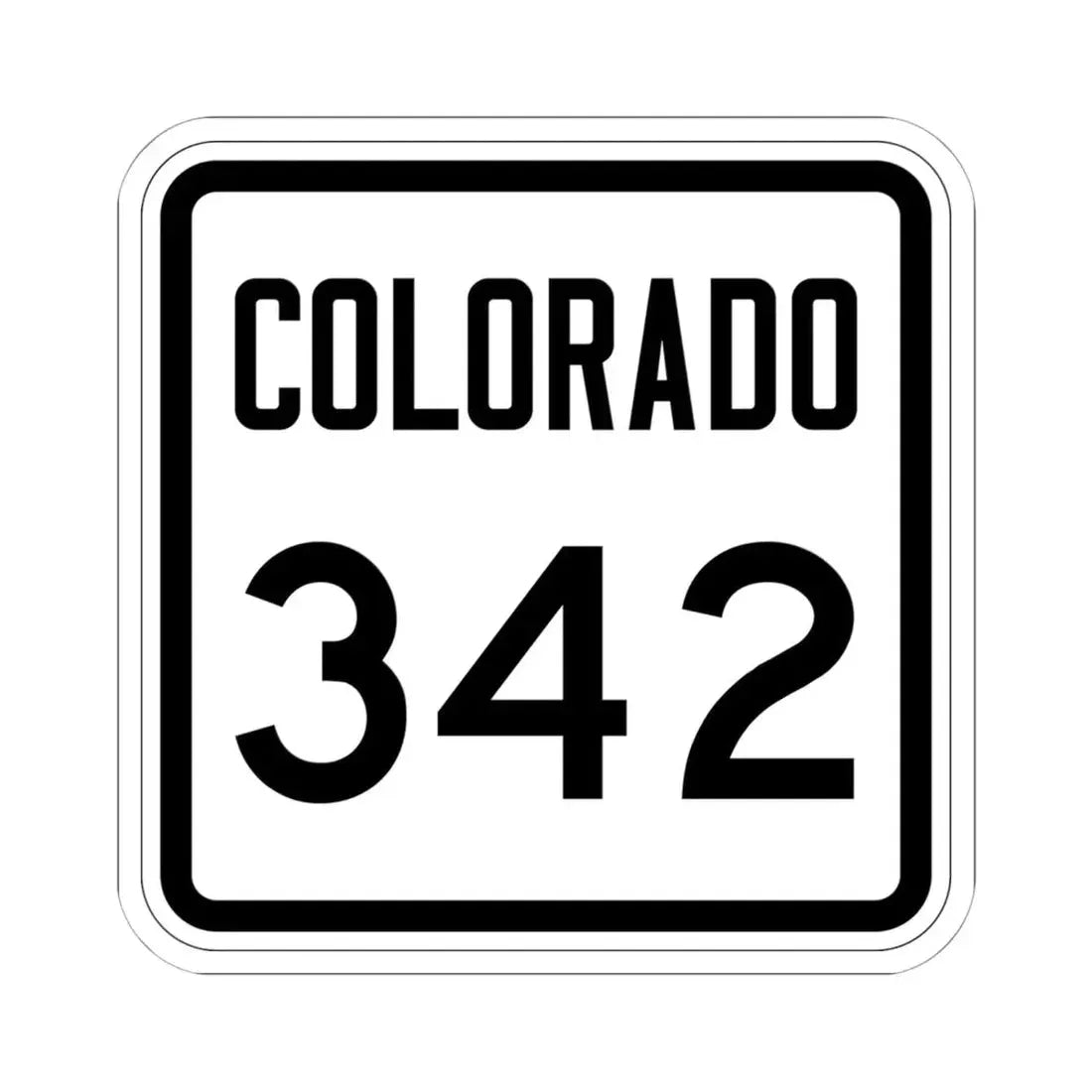 Colorado 342 1946 (Colorado) (Road Sign) STICKER Vinyl Kiss-Cut Decal 6 Inch White - The Sticker Space