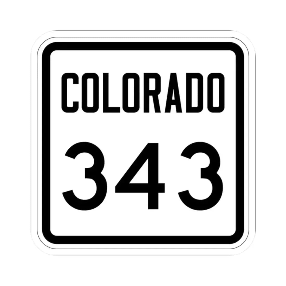 Colorado 343 1946 (Colorado) (Road Sign) STICKER Vinyl Kiss-Cut Decal 2 Inch White - The Sticker Space