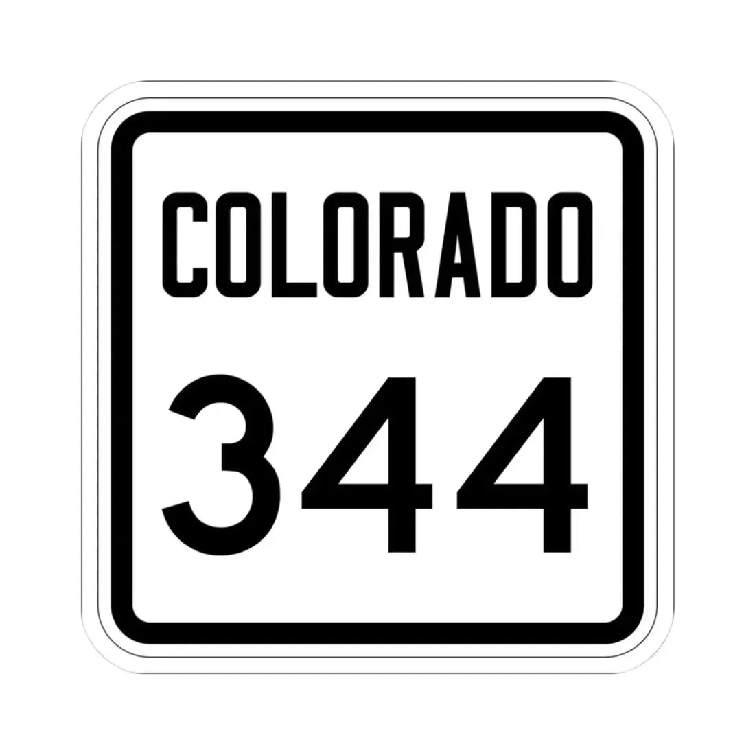 Colorado 344 1946 (Colorado) (Road Sign) STICKER Vinyl Kiss-Cut Decal 3 Inch White - The Sticker Space