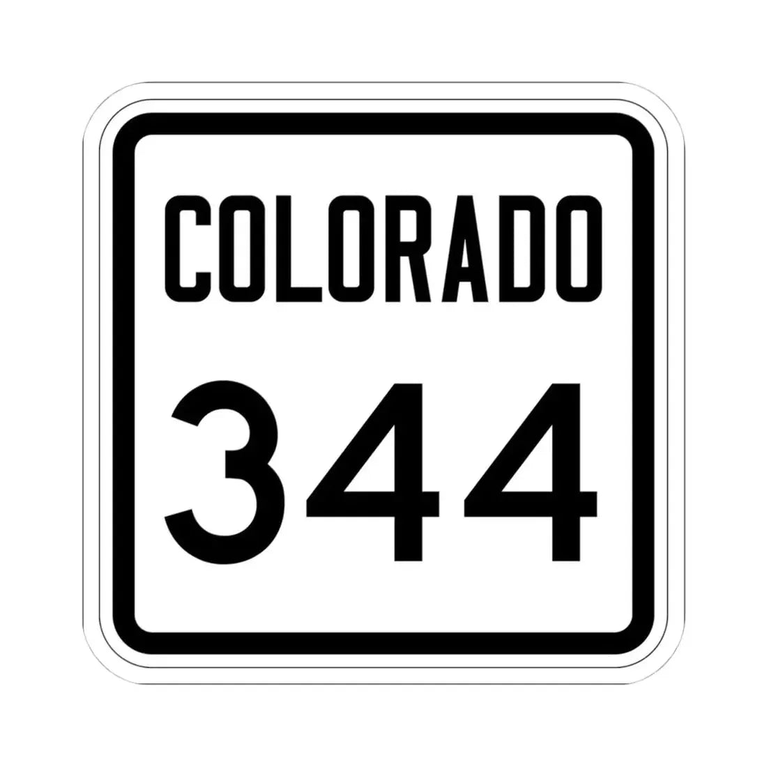 Colorado 344 1946 (Colorado) (Road Sign) STICKER Vinyl Kiss-Cut Decal 4 Inch White - The Sticker Space