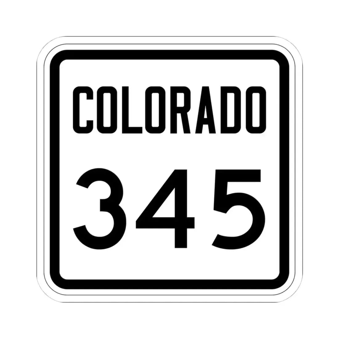 Colorado 345 1946 (Colorado) (Road Sign) STICKER Vinyl Kiss-Cut Decal 4 Inch White - The Sticker Space