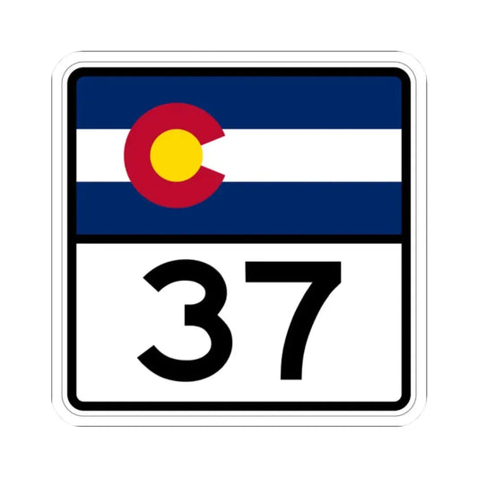 Colorado 37 (Colorado) (Road Sign) STICKER Vinyl Kiss-Cut Decal 2 Inch White - The Sticker Space