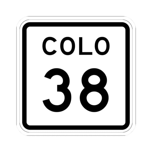 Colorado 38 1952 (Colorado) (Road Sign) STICKER Vinyl Kiss-Cut Decal 2 Inch White - The Sticker Space