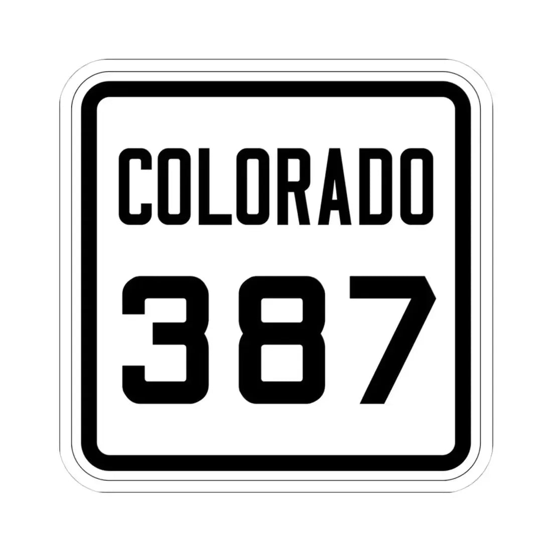 Colorado 387 1926 (Colorado) (Road Sign) STICKER Vinyl Kiss-Cut Decal 4 Inch White - The Sticker Space