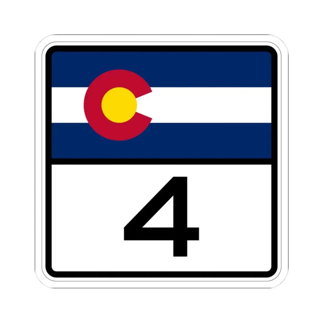 Colorado 4 (Colorado) (Road Sign) STICKER Vinyl Kiss-Cut Decal 3 Inch White - The Sticker Space