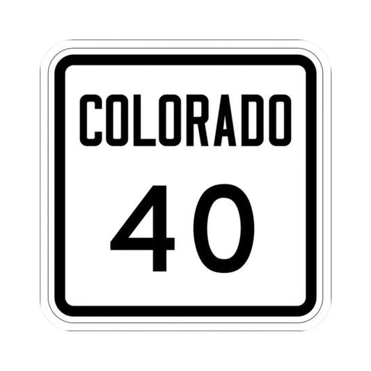 Colorado 40 1946 (Colorado) (Road Sign) STICKER Vinyl Kiss-Cut Decal 2 Inch White - The Sticker Space