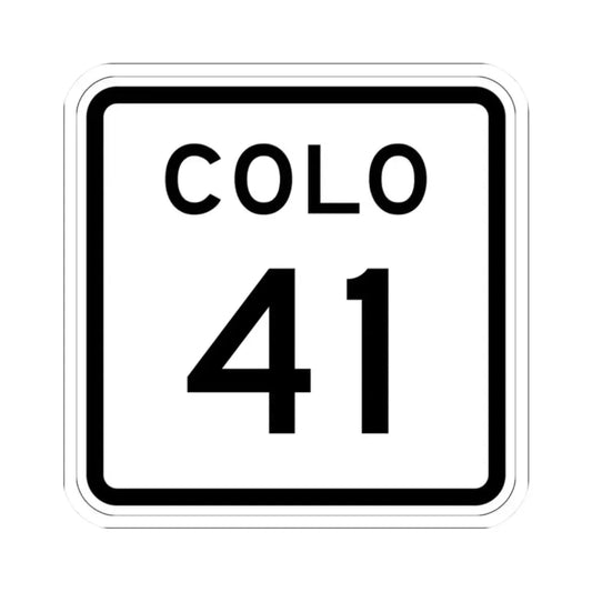 Colorado 41 1952 (Colorado) (Road Sign) STICKER Vinyl Kiss-Cut Decal 2 Inch White - The Sticker Space