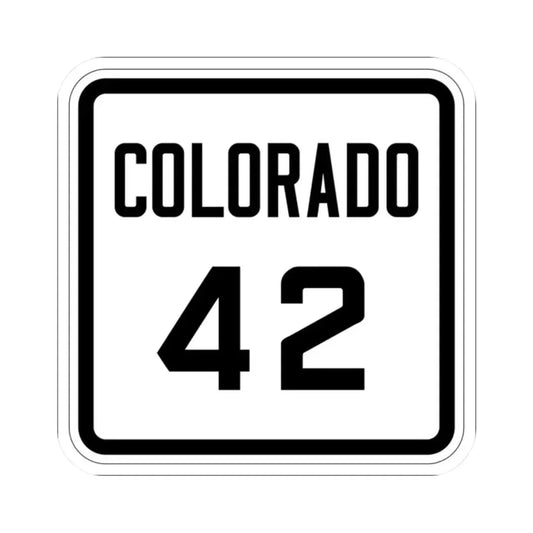 Colorado 42 1926 (Colorado) (Road Sign) STICKER Vinyl Kiss-Cut Decal 2 Inch White - The Sticker Space