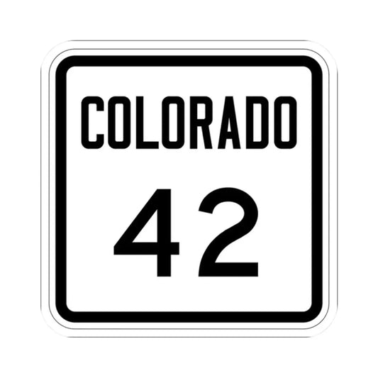 Colorado 42 1946 (Colorado) (Road Sign) STICKER Vinyl Kiss-Cut Decal 2 Inch White - The Sticker Space