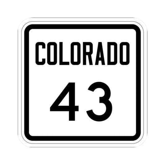 Colorado 43 1946 (Colorado) (Road Sign) STICKER Vinyl Kiss-Cut Decal 2 Inch White - The Sticker Space