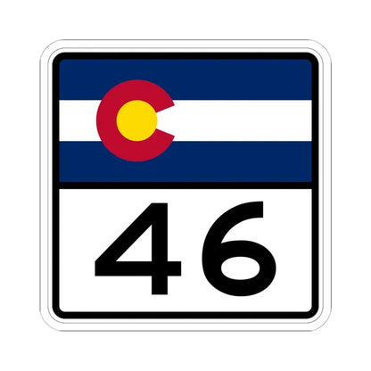 Colorado 46 (Colorado) (Road Sign) STICKER Vinyl Kiss-Cut Decal 6 Inch White - The Sticker Space