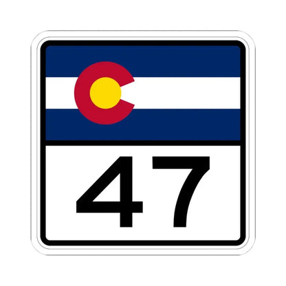 Colorado 47 (Colorado) (Road Sign) STICKER Vinyl Kiss-Cut Decal 4 Inch White - The Sticker Space