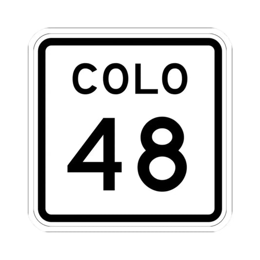 Colorado 48 1952 (Colorado) (Road Sign) STICKER Vinyl Kiss-Cut Decal 2 Inch White - The Sticker Space