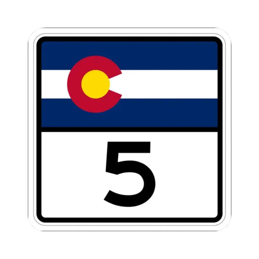 Colorado 5 (Colorado) (Road Sign) STICKER Vinyl Kiss-Cut Decal 2 Inch White - The Sticker Space