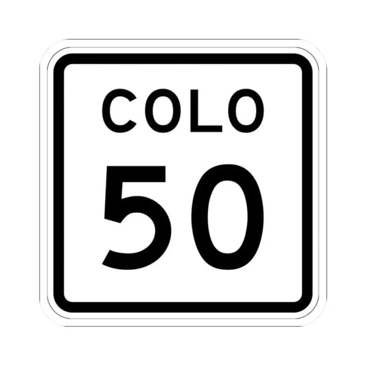 Colorado 50 1952 (Colorado) (Road Sign) STICKER Vinyl Kiss-Cut Decal 2 Inch White - The Sticker Space