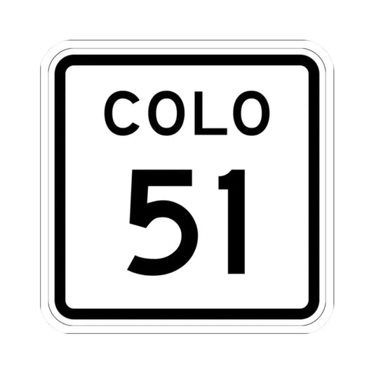 Colorado 51 1952 (Colorado) (Road Sign) STICKER Vinyl Kiss-Cut Decal 2 Inch White - The Sticker Space