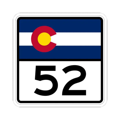 Colorado 52 (Colorado) (Road Sign) STICKER Vinyl Kiss-Cut Decal 4 Inch White - The Sticker Space