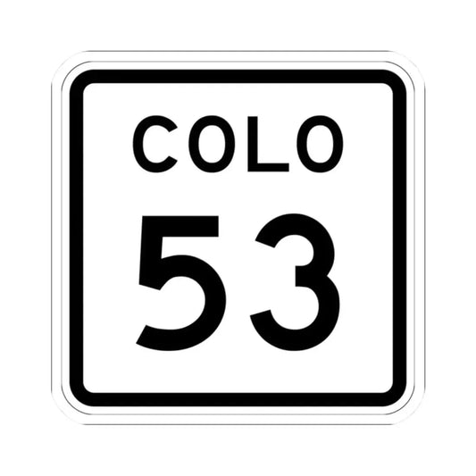 Colorado 53 1952 (Colorado) (Road Sign) STICKER Vinyl Kiss-Cut Decal 2 Inch White - The Sticker Space