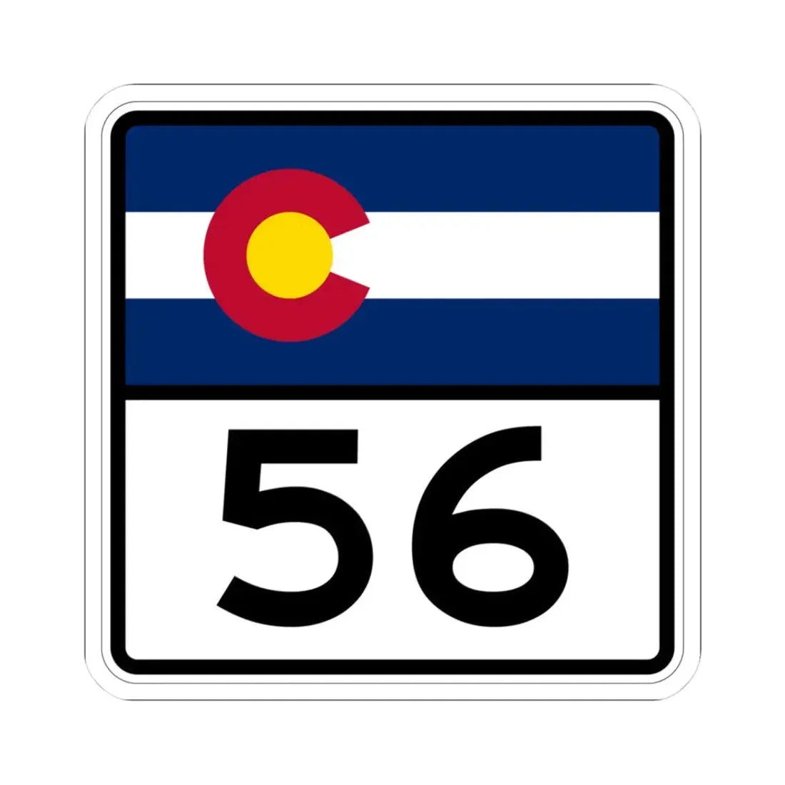 Colorado 56 (Colorado) (Road Sign) STICKER Vinyl Kiss-Cut Decal 3 Inch White - The Sticker Space