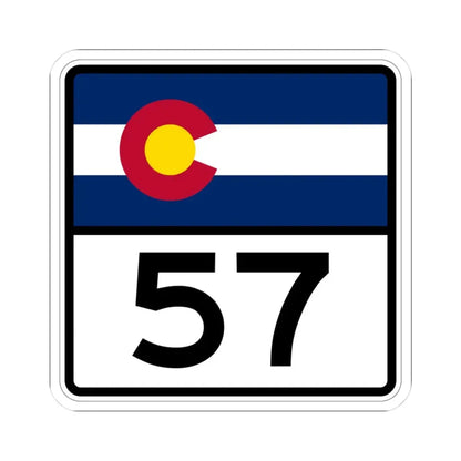 Colorado 57 (Colorado) (Road Sign) STICKER Vinyl Kiss-Cut Decal 3 Inch White - The Sticker Space