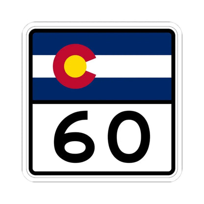 Colorado 60 (Colorado) (Road Sign) STICKER Vinyl Kiss-Cut Decal 4 Inch White - The Sticker Space