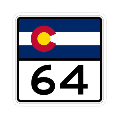 Colorado 64 (Colorado) (Road Sign) STICKER Vinyl Kiss-Cut Decal 4 Inch White - The Sticker Space