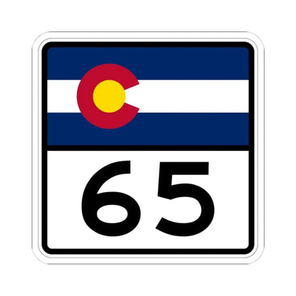 Colorado 65 (Colorado) (Road Sign) STICKER Vinyl Kiss-Cut Decal 4 Inch White - The Sticker Space