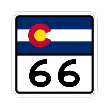 Colorado 66 (Colorado) (Road Sign) STICKER Vinyl Kiss-Cut Decal 3 Inch White - The Sticker Space